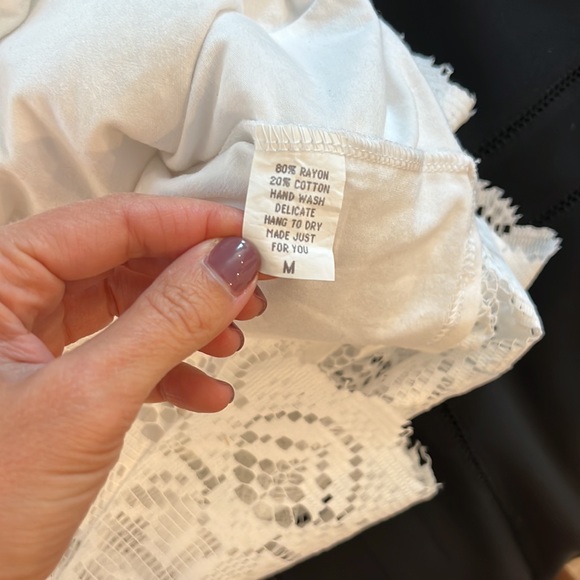 Natalie Anne White Crochet Tank Dress with Cotton Slip - Picture 6 of 6